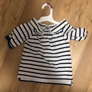 Crewcuts 3T Tshirt Navy white striped nautical